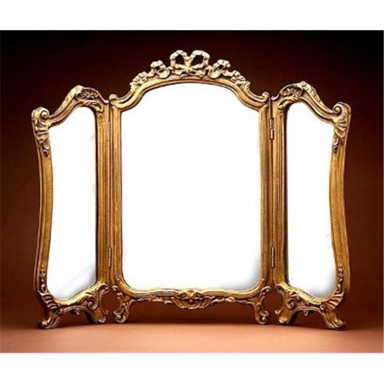 Hickory Manor 7327GL Tri Fold Vanity Gold Leaf Decorative Mirror | Michaels